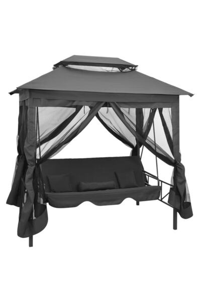 Concept Επεκτεινόμενη κουνιστή πολυθρόνα με σκίαστρο ανθρακί 220x160x240 cm α...