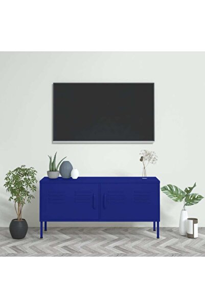 Concept Comodă TV, bleumarin, 105x35x50 cm, oțel