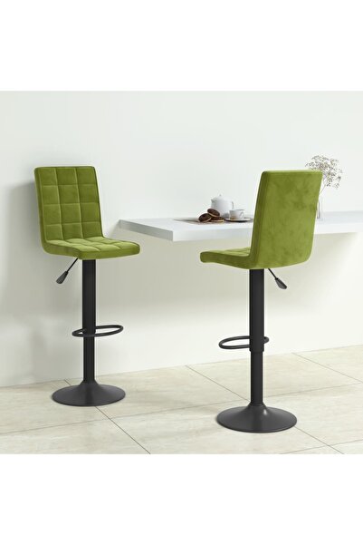 Concept Σκαμπό μπαρ, 2 τεμ., ανοιχτό πράσινο, Βελούδο