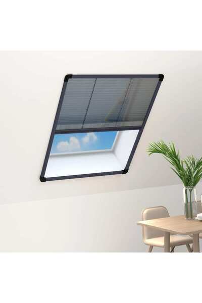 Concept Plasă insecte plisse de ferestre, antracit, 60x80 cm, aluminiu