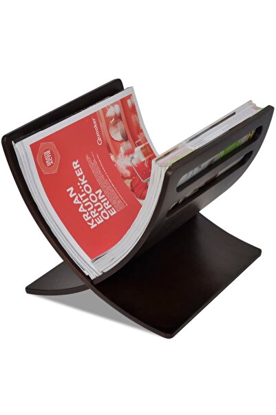 Concept Suport din lemn pentru reviste, vertical, maro