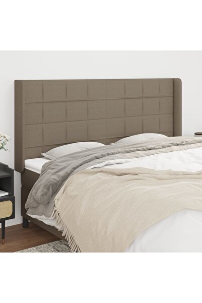 Concept Tăblie de pat cu aripioare, gri taupe, 163x16x118/128cm, textil