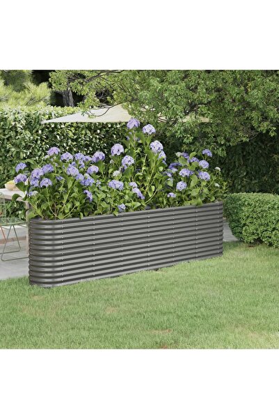 Concept Γκρι γλάστρα κήπου 260x40x68 cm ηλεκτροστατικά βαμμένη από ατσάλι