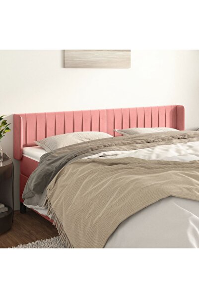 Concept Tăblie de pat cu aripioare roz 183x16x78/88 cm catifea