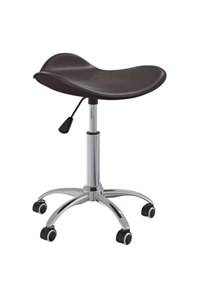 Concept Περιστρεφόμενη καρέκλα τραπεζαρίας, καφέ, οικολογικό Δερμάτινο