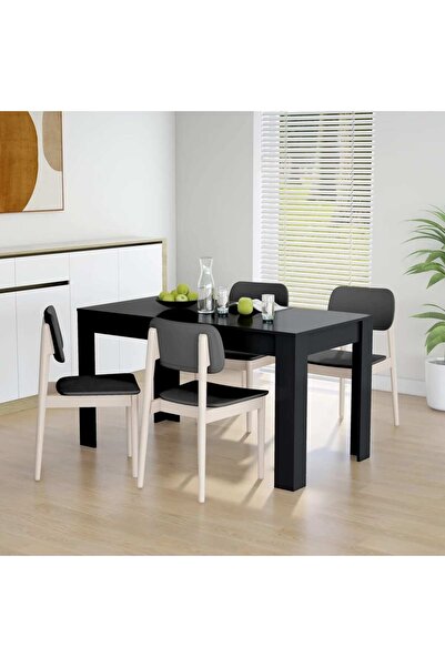 Concept Τραπέζι κουζίνας, μαύρο, 140x74,5x76 cm, μοριοσανίδα