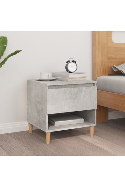 Concept Noptieră, gri beton, 50x46x50 cm, lemn prelucrat