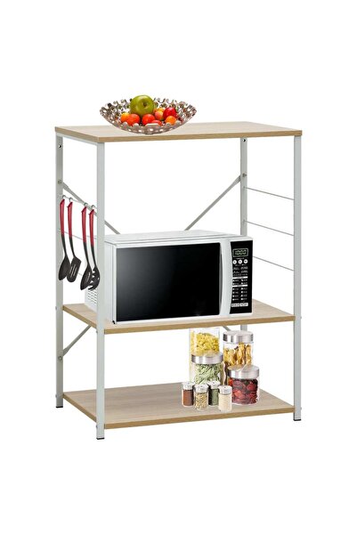 Concept Ντουλάπι φούρνου μικροκυμάτων, λευκό και δρυς, 60 x 39,6 x 79,5 cm, μ...