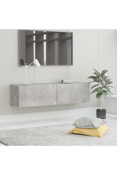 Concept Comodă TV, gri beton, 120 x 30 x 30 cm, PAL