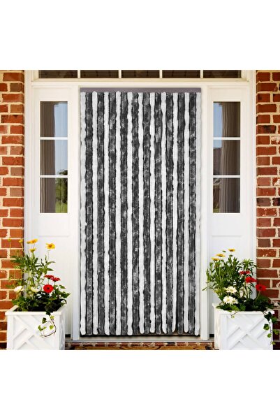 Concept Perdea pentru insecte, gri și alb, 90 x 200 cm, chenille