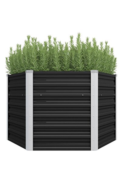 Concept Strat înălțat de grădină antracit 129x129x77 cm oțel galvanizat