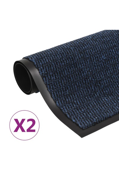 Concept Πατάκια πόρτας κατά της σκόνης 2 τεμ. μπλε 120x180 cm ορθογώνια