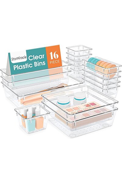 Arabest Drawer storage box set, transparent storage box, suitable for cosmeti...