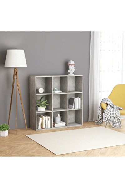 Concept Βιβλιοθήκη, γκρι σκυροδέματος, 98 x 30 x 98 cm, μοριοσανίδα
