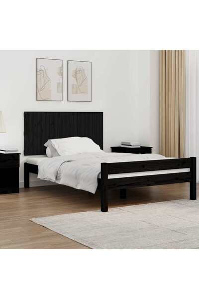 Concept Tăblie de pat pentru perete, negru, 127,5x3x60 cm