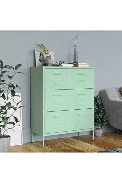 Concept Συρταριέρα, πράσινο μέντας, 80x35x101,5 cm, ατσάλι