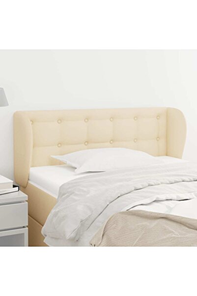 Concept Tăblie de pat cu aripioare crem 83x23x78/88 cm material textil