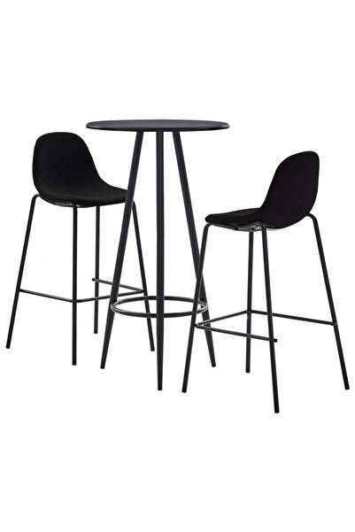 Concept Σετ επίπλων μπαρ, 3 τεμάχια, μαύρο, ύφασμα