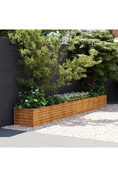 Concept Strat înălțat de grădină, 386x50x36 cm, oțel corten