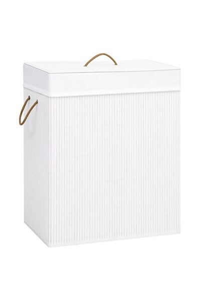 Concept Καλάθι πλυντηρίου από Μπαμπού , λευκό, 83 λίτρα