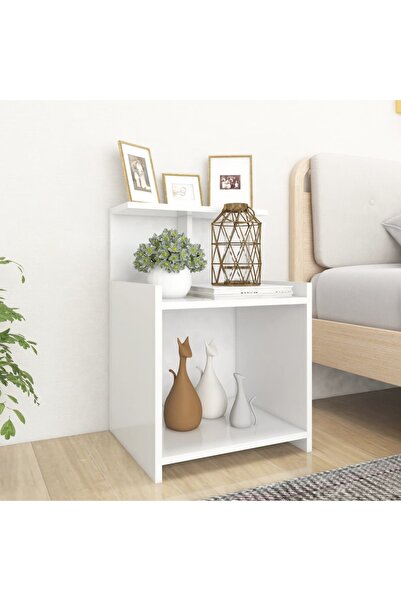 Concept Bedside table, white, 40x35x60 cm, chipboard