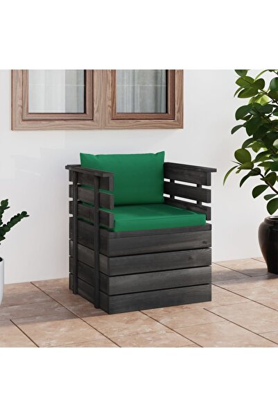 Concept Πολυθρόνα κήπου με μαξιλάρια, από ξύλο πεύκου