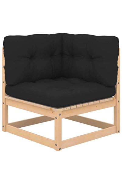 Concept Canapea colțar de grădină cu perne antracit, lemn masiv de pin