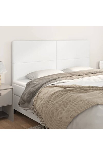 Concept Κομοδίνα, 4 τεμ., λευκά, 90x5x78/88 cm, οικολογικό Δερμάτινο