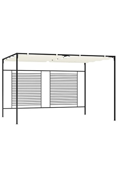 Concept Κιόσκι κήπου με αναδιπλούμενη στέγη, κρεμ, 3x4x2,3 μ., 180 g/m²