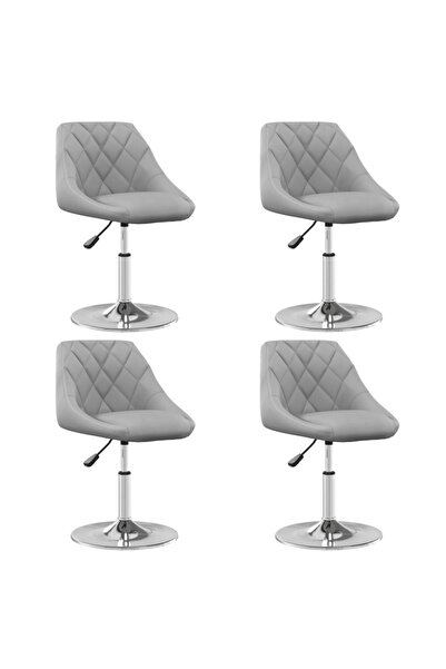 Concept Περιστρεφόμενες καρέκλες κουζίνας, 4 τεμ., ανοιχτό γκρι, Βελούδο