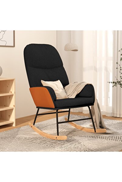 Concept Κουνιστή πολυθρόνα, μαύρη, υφασμάτινη