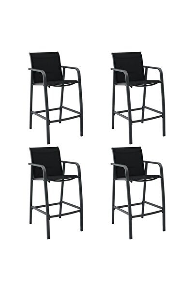 Concept Σκαμπό μπαρ κήπου, 4 τεμ., μαύρο, textilene