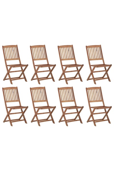 Concept Πτυσσόμενες καρέκλες εξωτερικού χώρου, 8 τεμ., από μασίφ ξύλο ακακίας