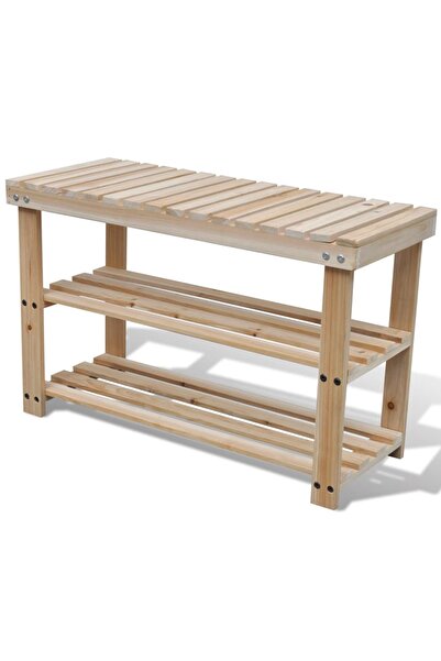 Concept Pantofar 2-în-1 cu bancă, lemn masiv de brad