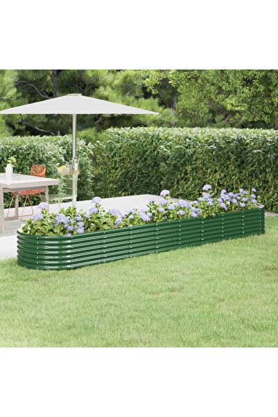 Concept Jardinieră grădină verde 368x80x36 cm oțel vopsit electrostatic