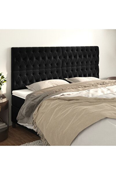 Concept Tăblii de pat, 4 buc, negru, 100x7x78/88 cm, catifea