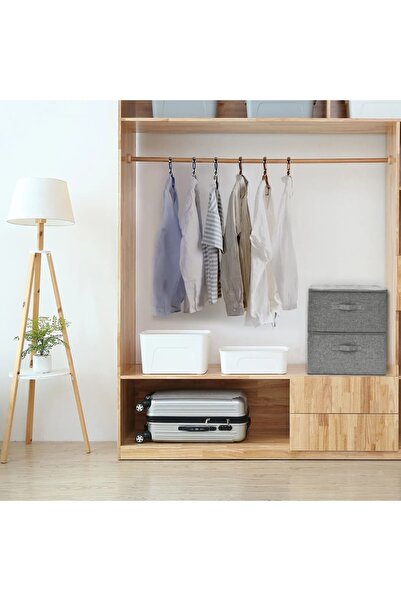 Concept Storage boxes 2 pcs. gray 43x34x23 cm textile material