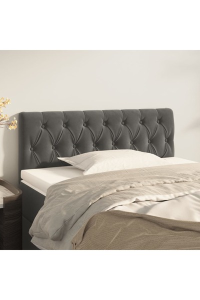 Concept Tăblie de pat, gri închis, 100x7x78/88 cm, catifea