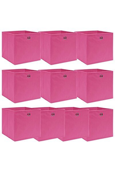 Concept Κουτιά αποθήκευσης, 10 τεμ., ροζ, 32x32x32 cm, ύφασμα
