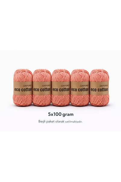 Oxford İplik 5'li Paket Eco Cotton - 100 gram 200 metre %100 Rejenere Pamuk Ö...