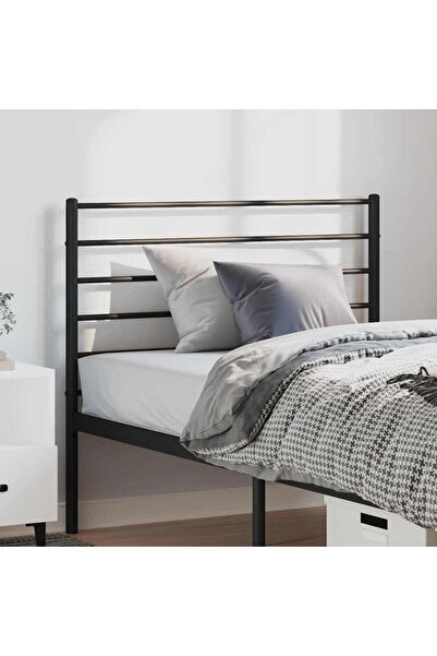 Concept Tăblie de pat metalică, negru, 100 cm