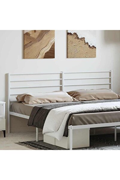 Concept Tăblie de pat metalică, alb, 193 cm