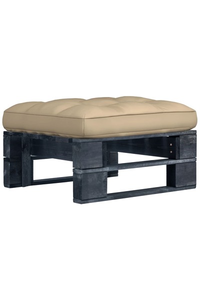 Concept Taburet din paleți de grădină, negru, lemn de pin tratat