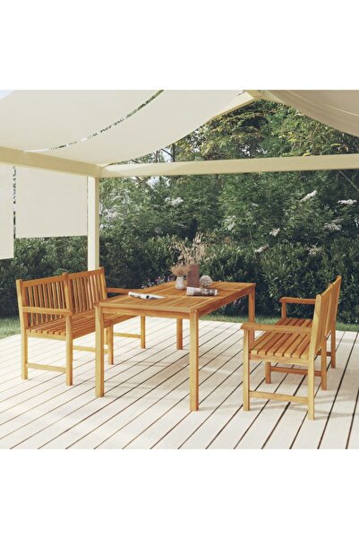 Concept Σετ τραπεζιού κήπου, από μασίφ ξύλο τικ, 3 τεμάχια