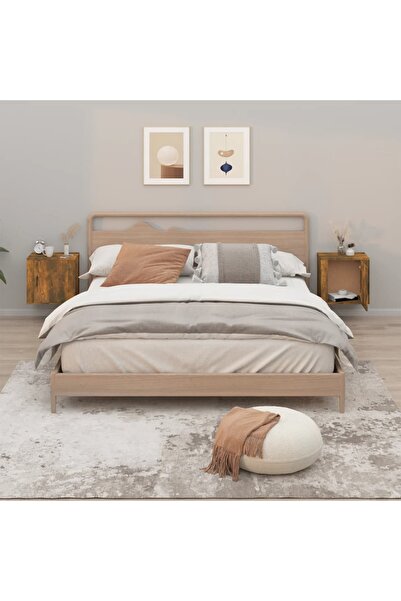 Concept Noptiere de perete, 2 buc., stejar fumuriu, 50x30x47 cm