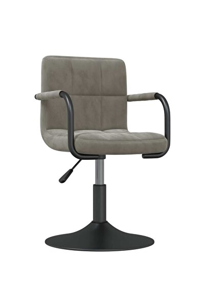 Concept Scaun de bucătărie, gri deschis, catifea