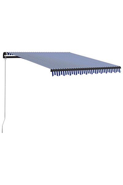 Concept Χειροκίνητη αναδιπλούμενη τέντα, μπλε και λευκό, 350 x 250 εκ.