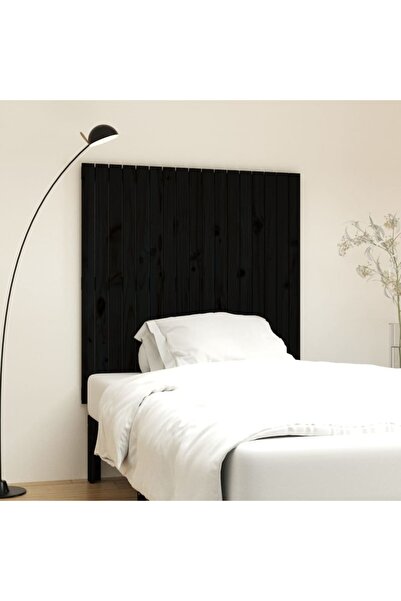 Concept Tăblie de pat pentru perete, negru, 108x3x110 cm lemn masiv pin