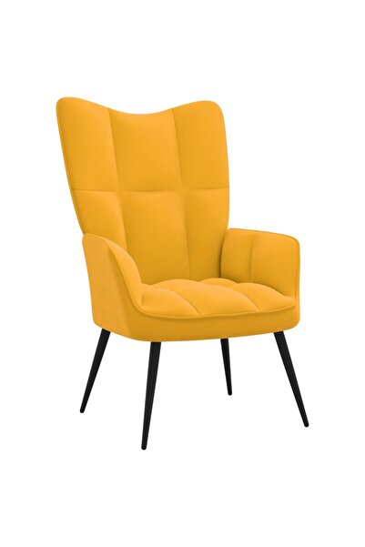 Concept Πολυθρόνα, μουσταρδί, Βελούδο