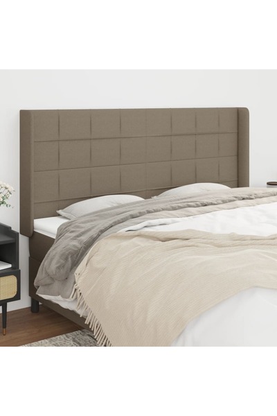 Concept Tăblie de pat cu aripioare gri taupe 183x16x118/128 cm textil